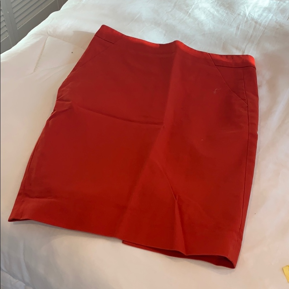 Red pencil skirt
